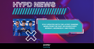 HYPD News banner featuring GIANTX League of Legends and gaming news highlights from the past 48 hours, with a PlayStation controller in the background.