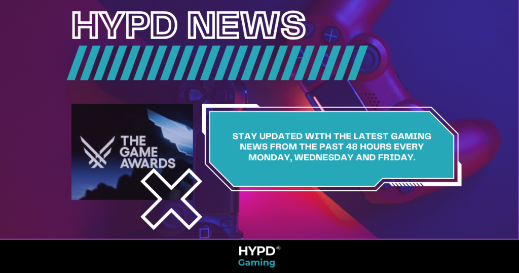 HYPD News banner featuring The Game Awards and a gaming controller, promoting the latest updates from the past 48 hours.