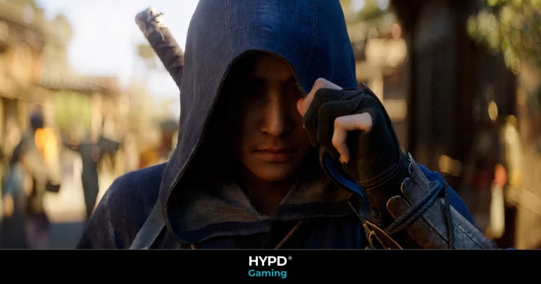 Naoe lowers her hood with fierce determination in Assassin’s Creed Shadows, ready to strike in the bustling streets of Feudal Japan