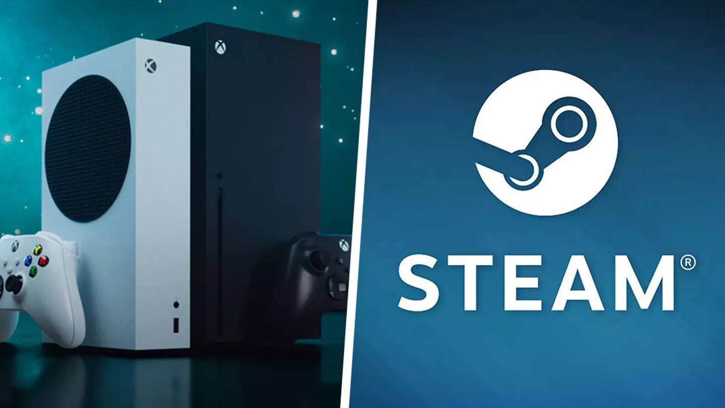 Gaming World News: Xbox Series X and Series S consoles alongside the Steam logo, hinting at potential integration between the two gaming platforms
