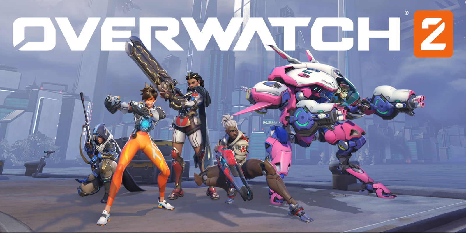 Gaming World News: Overwatch 2 heroes including Tracer, Ana, Sojourn, and D.Va in a futuristic city backdrop from Season 6 promotional art