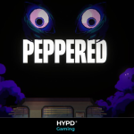 Stylised cover art for Peppered: A Platformer That Breaks Reality, featuring glowing eyes and purple glitch clouds