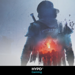 Back view of Deacon St. John from Days Gone Remastered, with horde imagery and fiery chaos blended into his silhouette