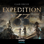 Key art from Clair Obscur: Expedition 33 featuring the Expedition team standing before a surreal, painted fantasy landscape.