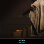 Dark promotional artwork for The Renovator: Origins showing a cloaked figure embracing a covered painting, symbolising the game's eerie blend of art and horror.