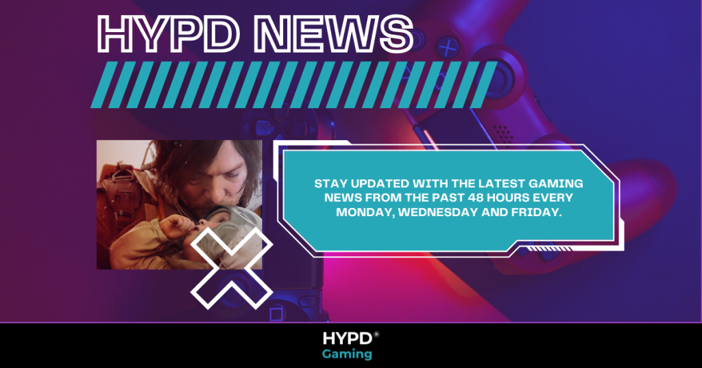 Stay updated with the latest gaming news every 48 hours – HYPD Gaming News banner featuring Death Stranding 2 and PlayStation controller background.