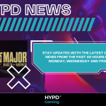 HYPD News graphic promoting gaming news updates every Monday, Wednesday, and Friday, featuring BLAST Austin Major and a PlayStation controller.