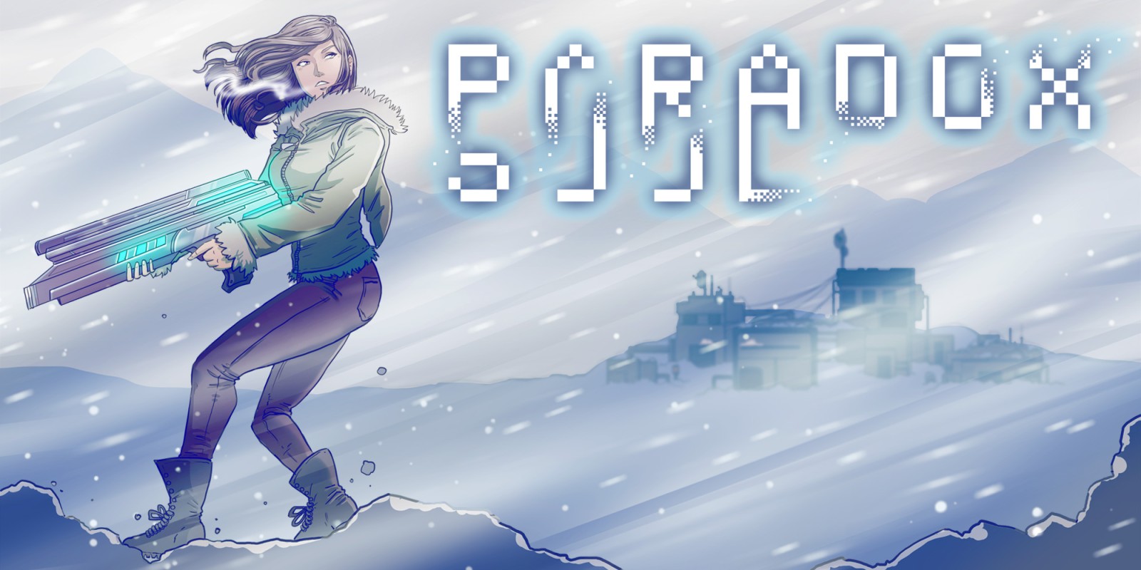 Gaming World News: Illustration of a woman holding a futuristic gun in a snowy landscape with the title "Paradox Soul" glowing above her