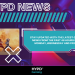 HYPD News graphic promoting gaming updates every 48 hours with Power Rangers imagery and a PlayStation controller background