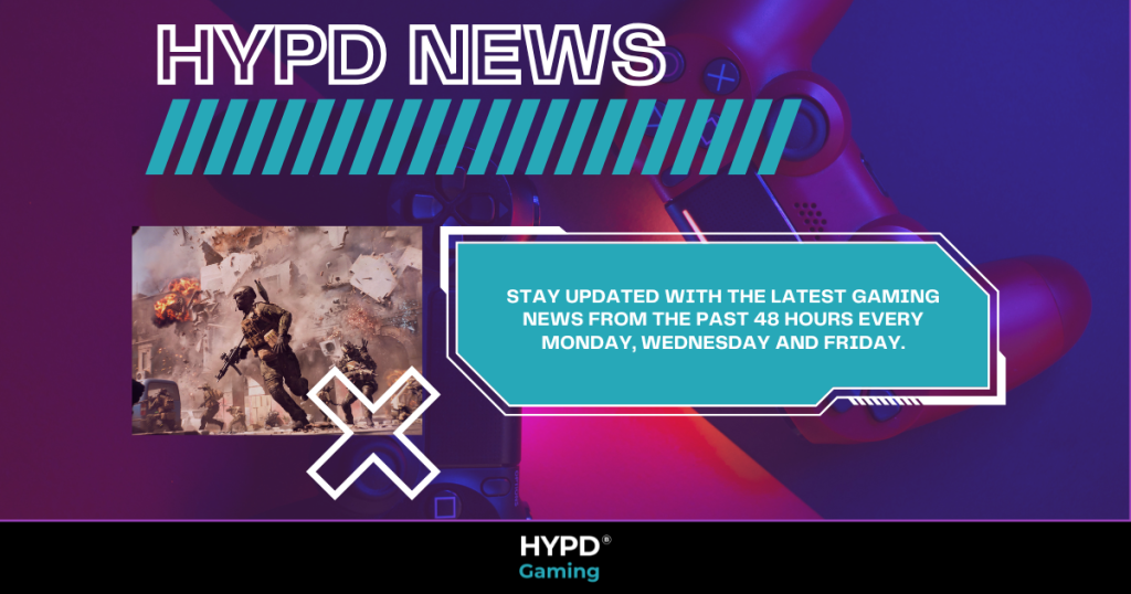 HYPD News graphic promoting gaming updates every Monday, Wednesday, and Friday with Battlefield 6 action image.