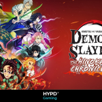 Official key art for Demon Slayer Kimetsu no Yaiba – The Hinokami Chronicles 2 featuring main characters in battle poses.
