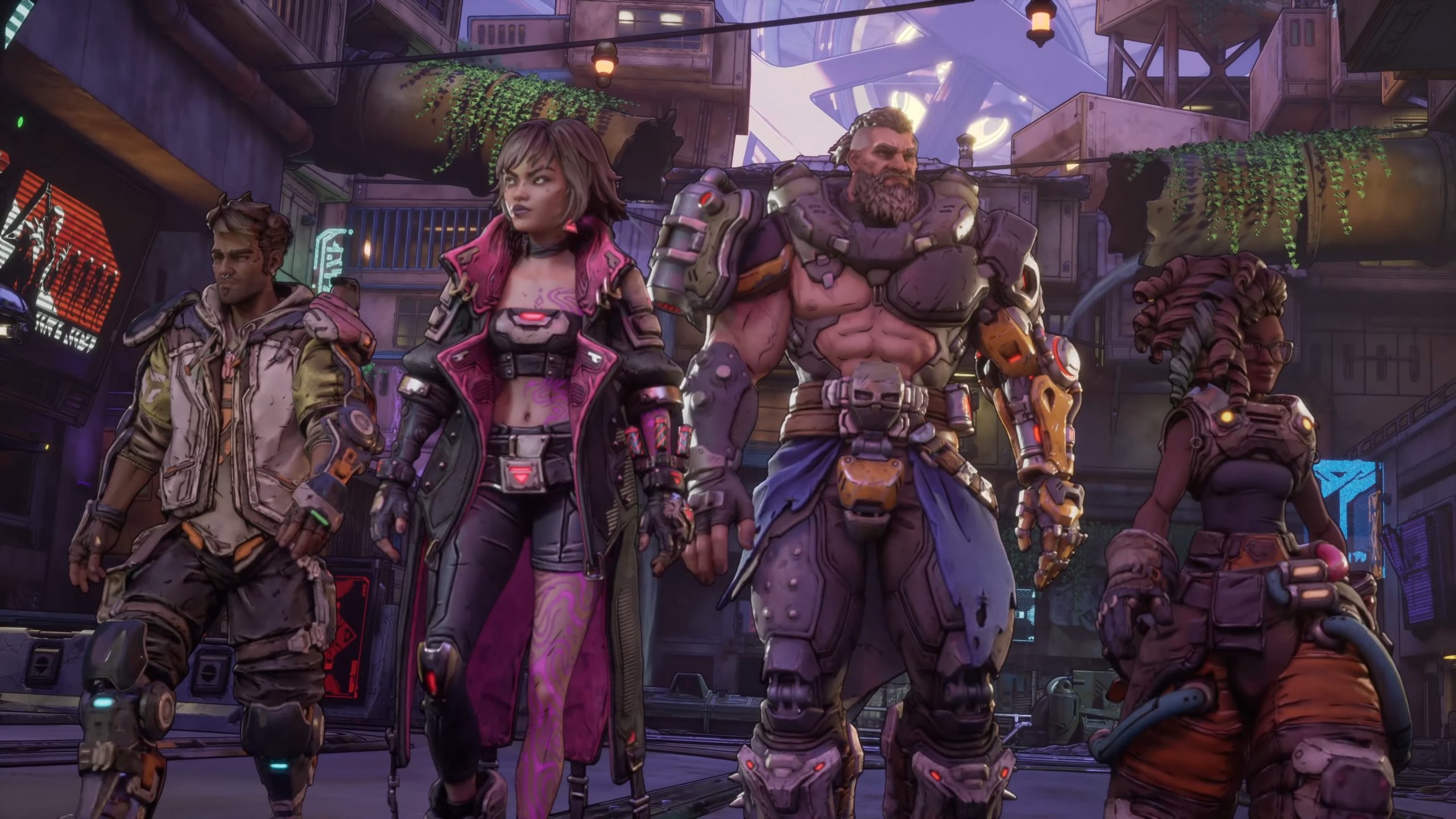 Gaming World News: Main characters from Borderlands 4 walking together in a futuristic city street setting