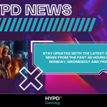 HYPD News graphic promoting the latest gaming world news from the past 48 hours with Mortal Kombat poster and PlayStation controller background