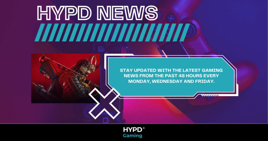HYPD Gaming news update banner showing Assassin’s Creed Shadows artwork and schedule for 48-hour gaming news updates