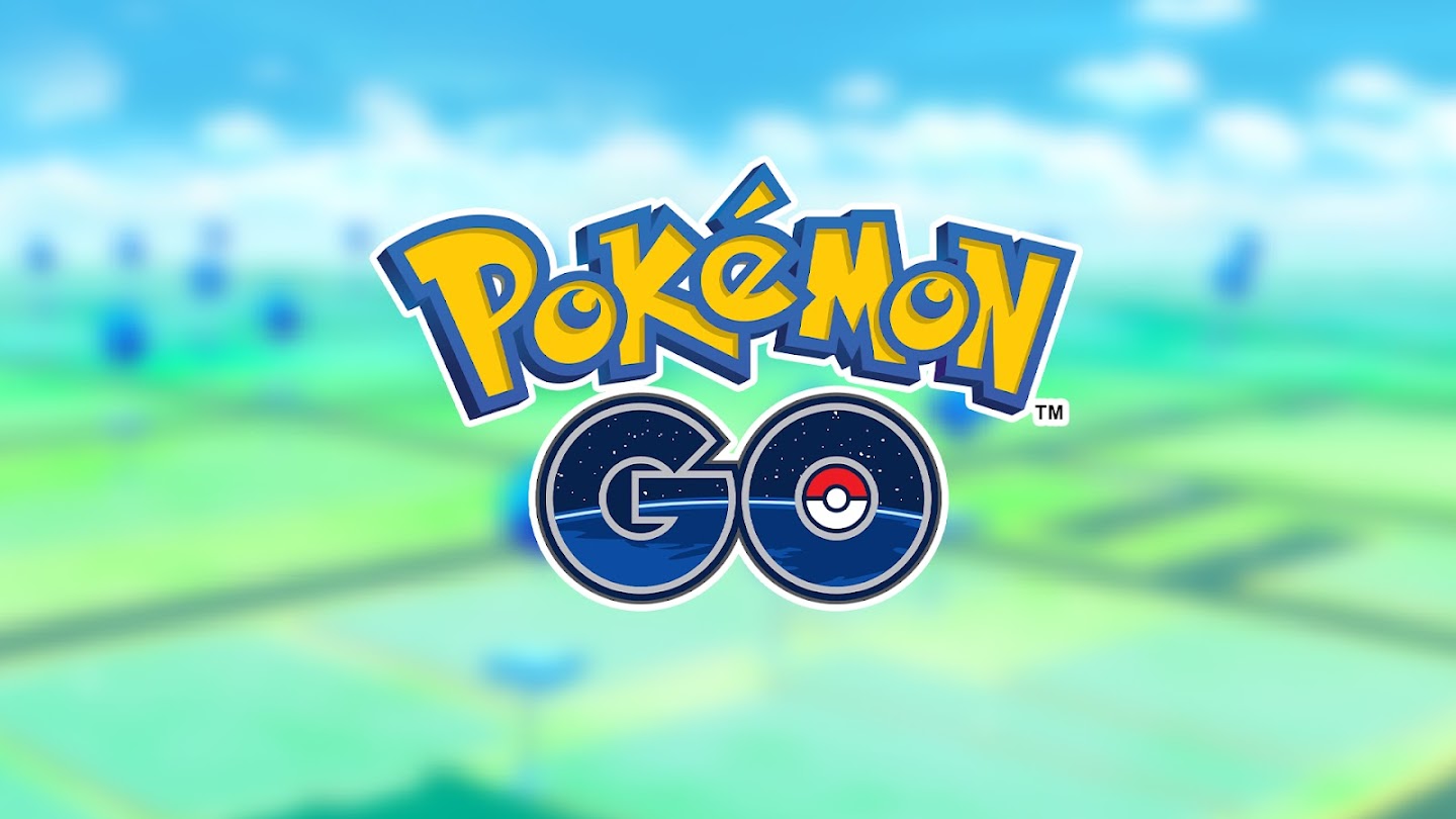 Official Pokémon GO logo displayed over a blurred in-game map background
