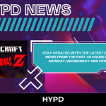 HYPD News graphic featuring Minecraft and Dragon Ball Z crossover with gaming updates from the past 48 hours.