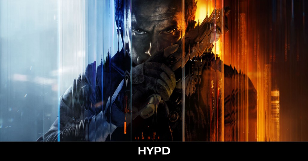 Cinematic split-colour Black Ops–style soldier artwork in blue and orange tones for HYPD gaming content