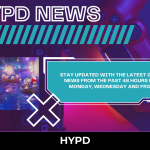 HYPD News graphic promoting gaming world news updates from the past 48 hours, featuring Toad characters sailing and a PlayStation controller backdrop.