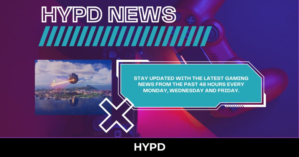 HYPD News graphic showcasing gaming world news highlights from the past 48 hours, including the latest updates across major video games