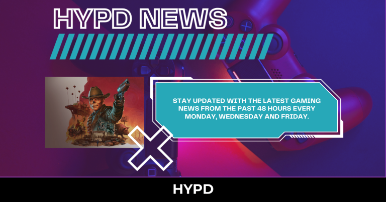 HYPD News graphic promoting gaming world news highlights from the past 48 hours, featuring Fallout artwork and console visuals