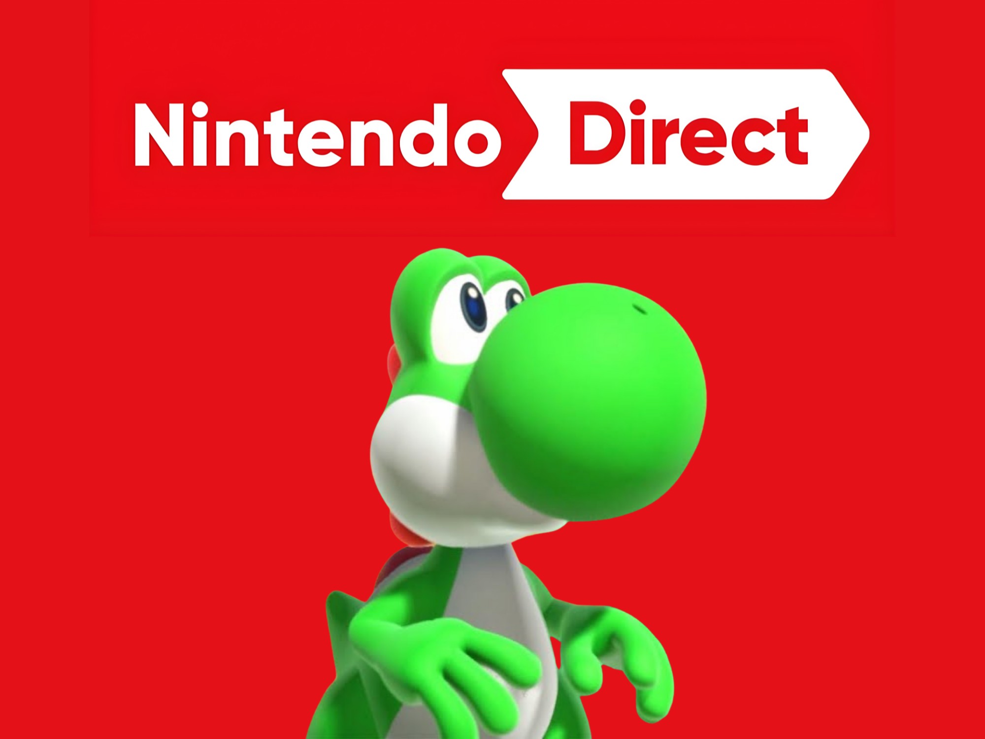 Yoshi pictured beneath the Nintendo Direct logo, symbolising rumours of an upcoming early February Nintendo Direct Partner Showcase for Nintendo Switch.