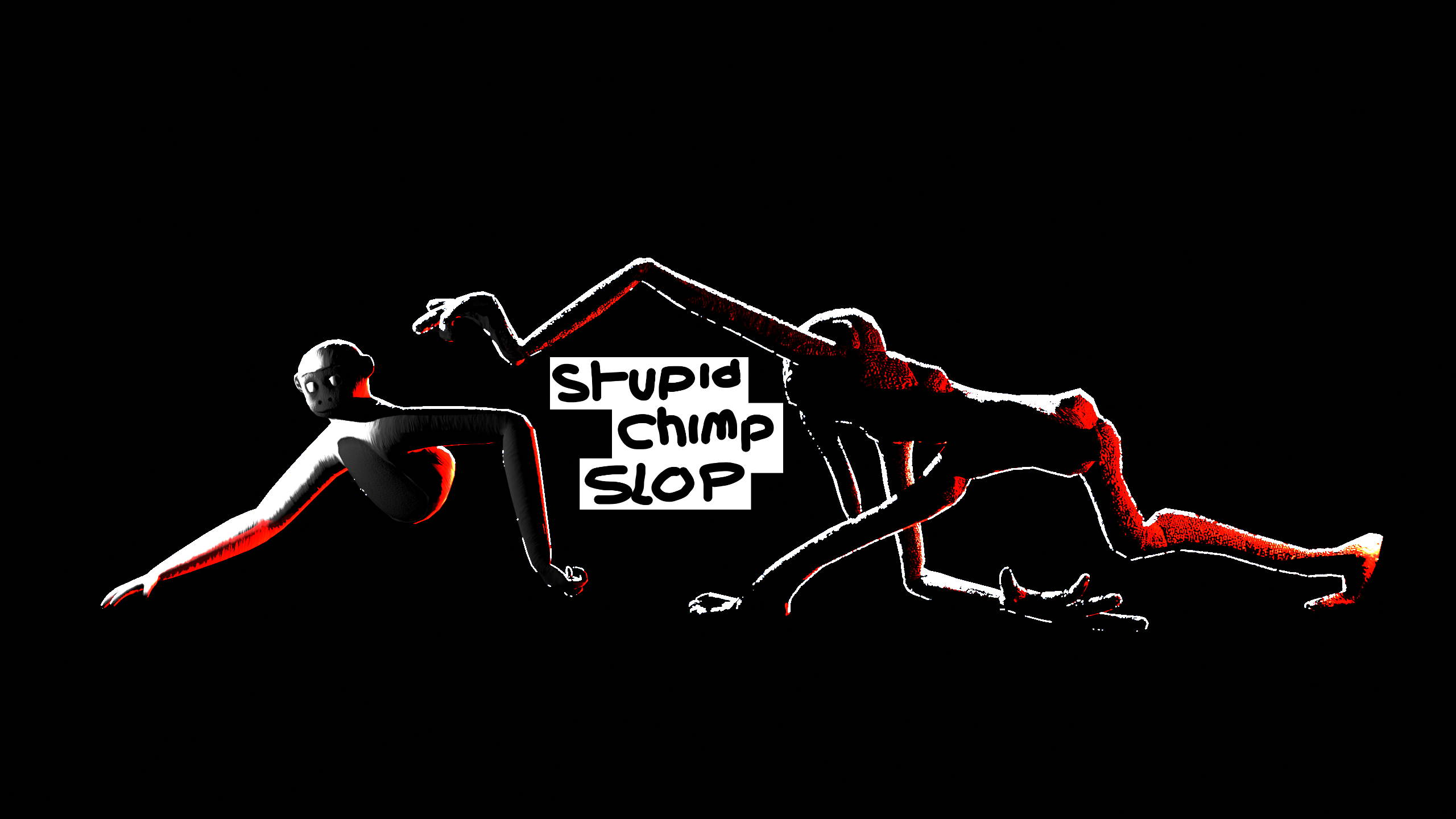 Stupid Chimp Slop key art showing chaotic chimp characters from the indie VR game by XORWIRE