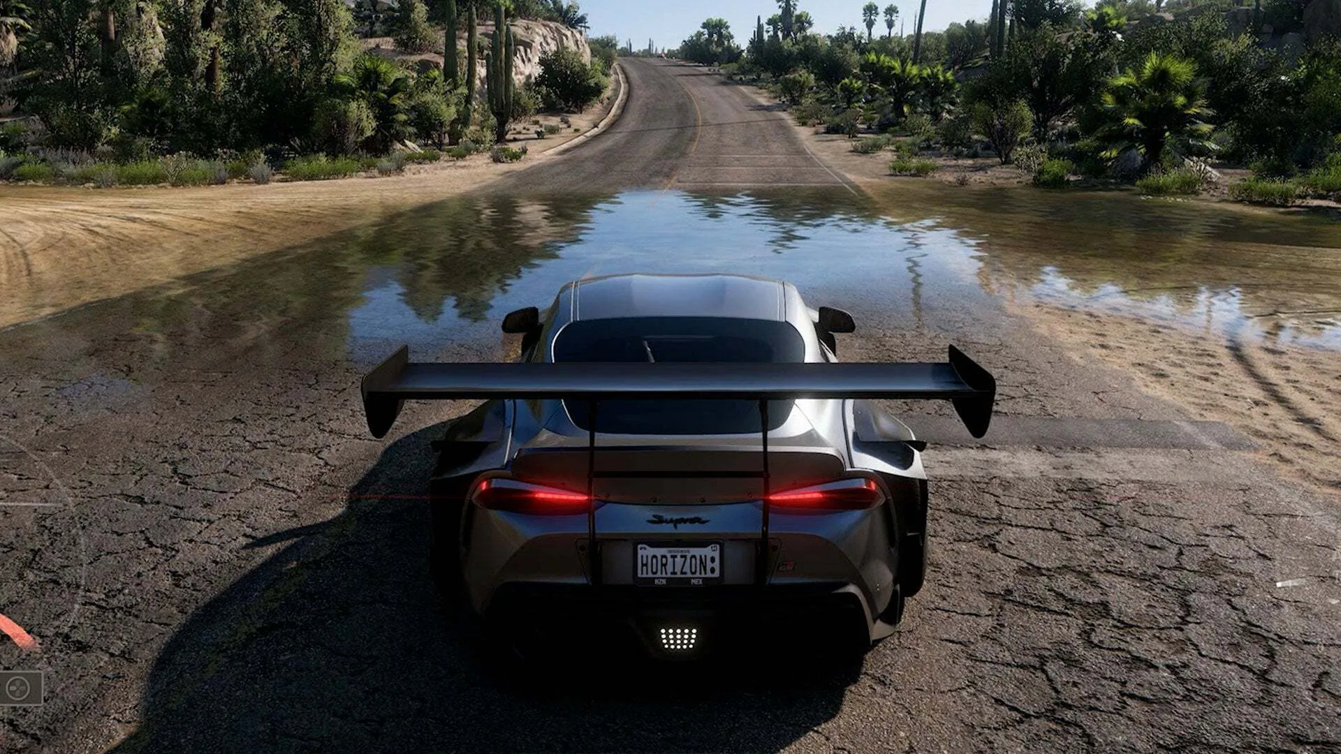 Forza Horizon 5 gameplay showing a supercar on an open road featured in Gaming World News