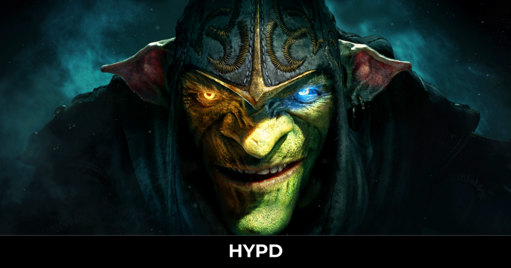 Close-up of Styx the goblin from Styx: Blades of Greed with glowing eyes in dark fantasy stealth setting