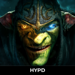 Close-up of Styx the goblin from Styx: Blades of Greed with glowing eyes in dark fantasy stealth setting