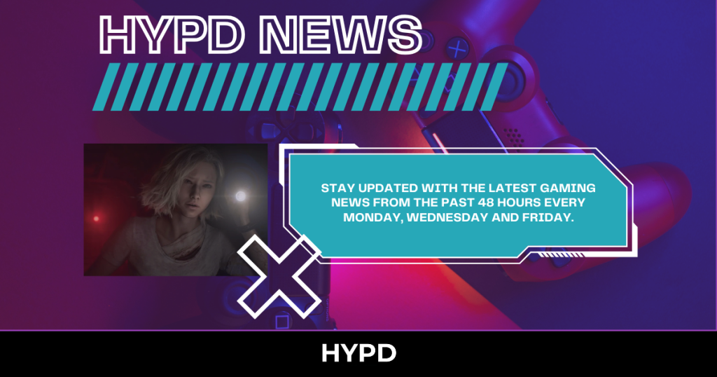 HYPD News banner featuring a gaming controller background and text promoting gaming world news highlights from the past 48 hours every Monday, Wednesday and Friday.