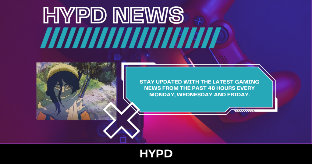 HYPD News graphic featuring gaming controller background and anime-style character promoting latest gaming news updates from the past 48 hours