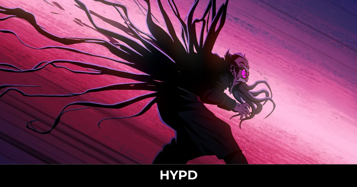 Dark mutated creature with glowing purple eyes and tentacle-like limbs emerging in a stylised neon apocalyptic scene from Toxic Commando