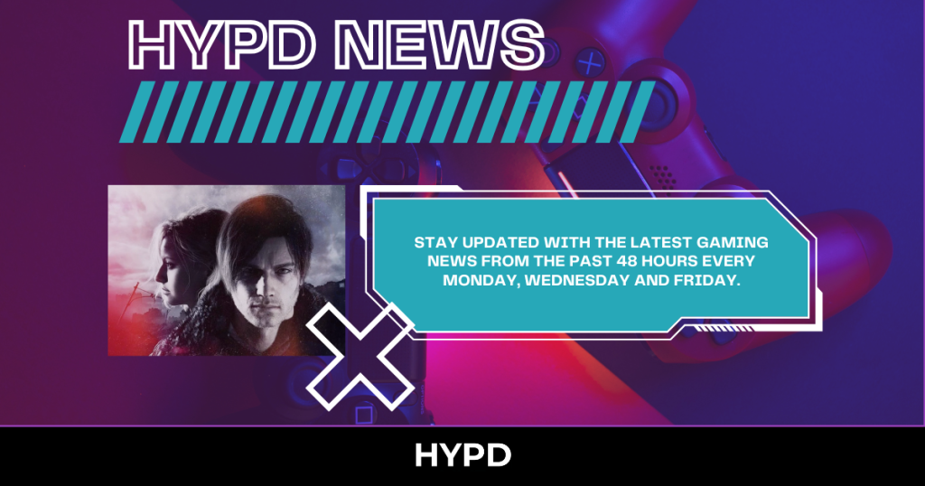 HYPD News gaming banner featuring a controller background and text highlighting latest gaming updates from the past 48 hours every Monday, Wednesday and Friday