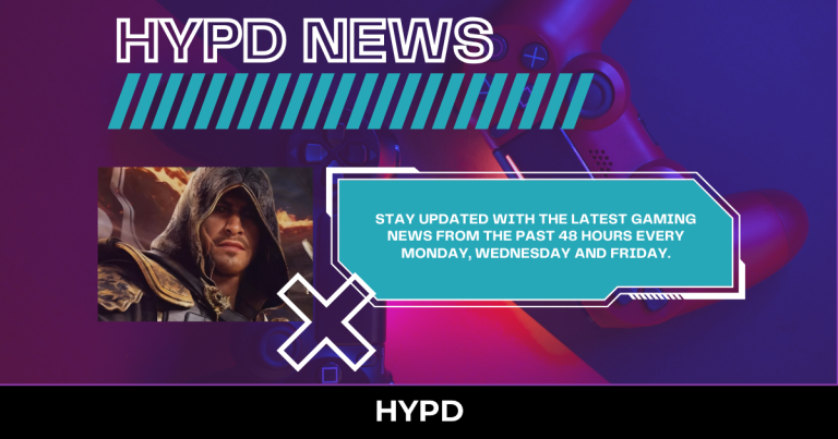 HYPD News banner with gaming controller background and Assassin’s Creed character promoting latest gaming news updates every week