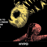Stylised HYPD graphic promoting XORWIRE’s attendance at AWE USA 2026 with bold typography and abstract VR-inspired artwork on a dark background.