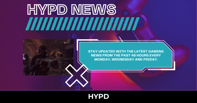 HYPD News promotional banner featuring gaming world news updates from the past 48 hours with a tactical shooter image and PlayStation controller background.