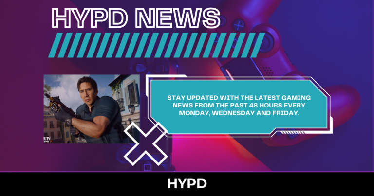 Promotional HYPD News graphic featuring Nicolas Cage as a Call of Duty operator, highlighting the latest gaming news and updates from the past 48 hours.