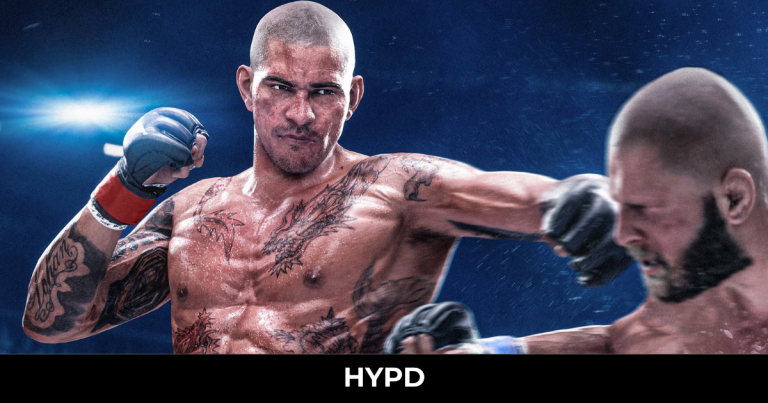 EA Sports UFC 6 gameplay showing two MMA fighters exchanging punches inside the Octagon during an intense mixed martial arts bout.