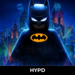 LEGO Batman standing before the illuminated Gotham City skyline in Lego Batman: Legacy of the Dark Knight, showcasing the Dark Knight in a dramatic night-time setting.