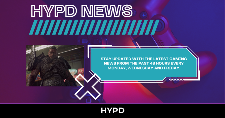 HYPD News graphic promoting the latest gaming news from the past 48 hours with a game controller background and action game image.