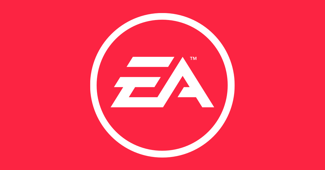 Electronic Arts (EA) logo representing the publisher's comments on how artificial intelligence is helping drive creativity and innovation across game development studios.