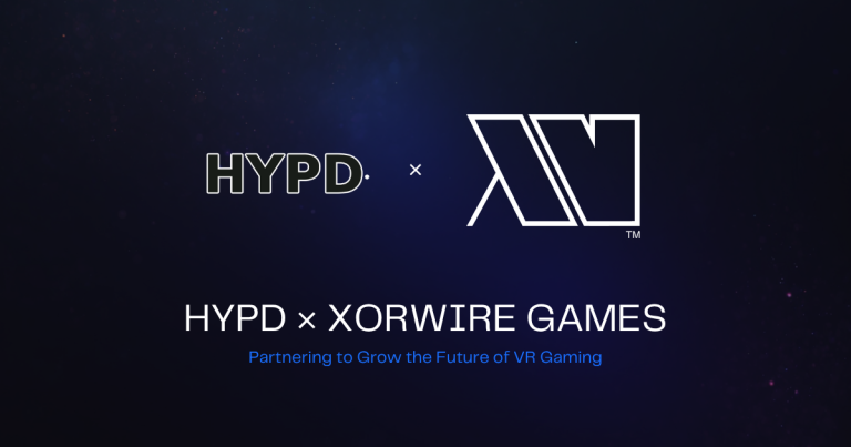HYPD and XORWIRE Games partnership announcement graphic highlighting their collaboration to support the future of independent VR gaming.