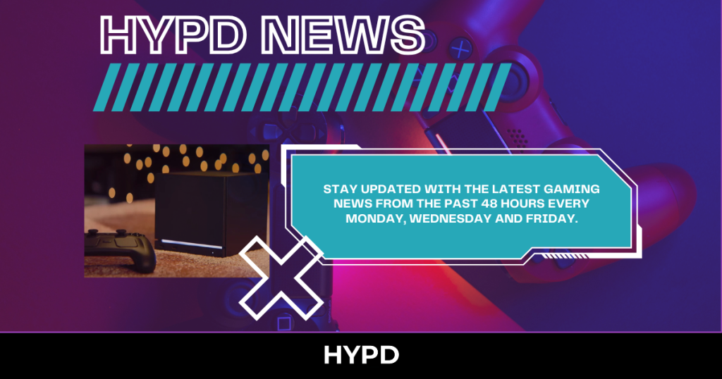 HYPD News graphic promoting the latest gaming world news from the past 48 hours, featuring updates on Final Fantasy VII Revelation, Ontos, Steam Machines and Warhammer 40,000.