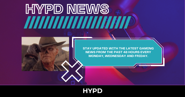 HYPD News gaming graphic featuring Fallout alongside the latest gaming headlines from the past 48 hours, including Destiny 2, The Elder Scrolls 6 and PlayStation industry news.