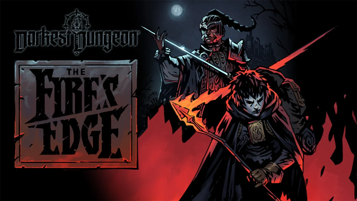 Artwork for Darkest Dungeon: The Fire's Edge DLC celebrating the gothic RPG's tenth anniversary with new content.