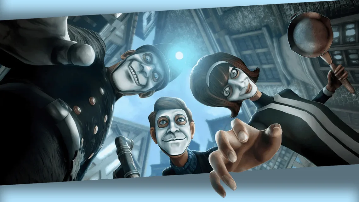 Artwork from We Happy Few by Compulsion Games, illustrating the studio as it looks for new development opportunities following its departure from Xbox.