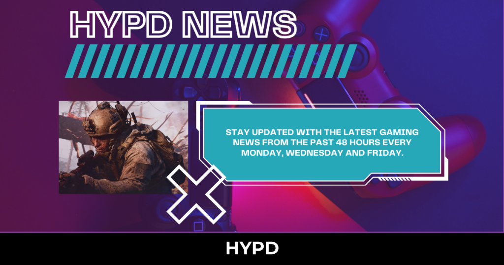 HYPD News graphic promoting the latest gaming world news and updates from the past 48 hours.