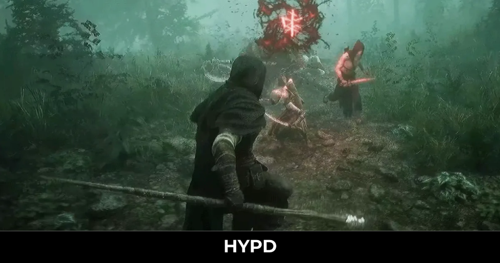 The Relic: First Guardian gameplay showing the First Guardian facing supernatural enemies in a dark forest battle.