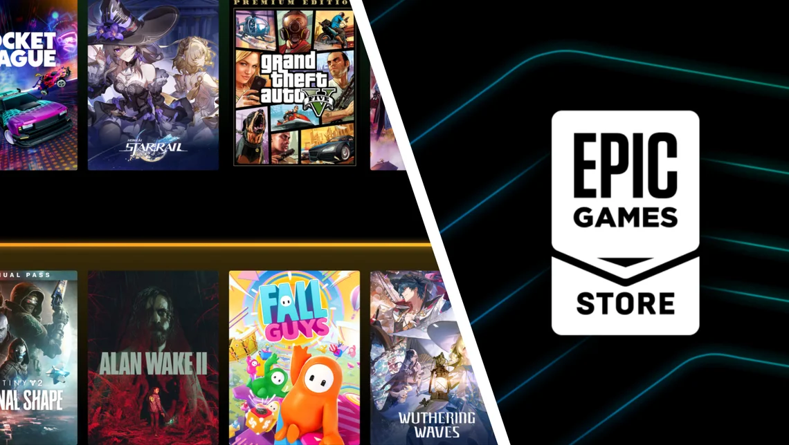 Epic Games Store logo alongside PC games as Epic prepares major changes to its digital gaming storefront.