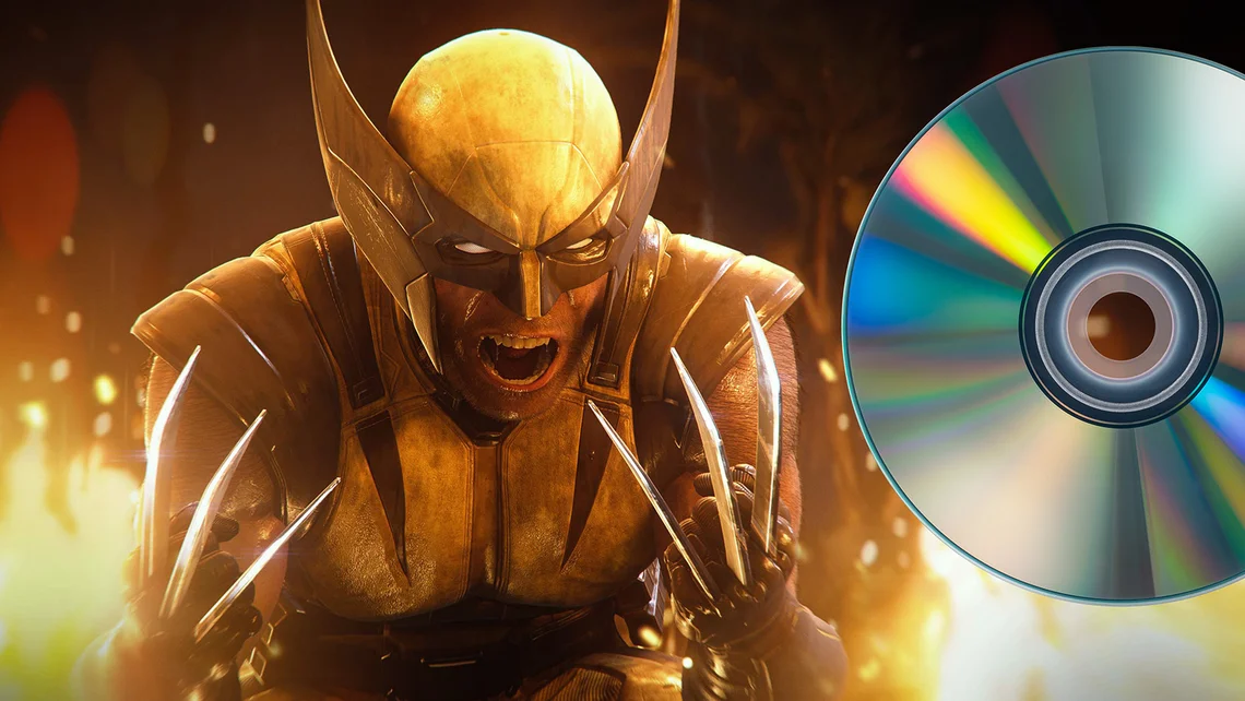 Marvel’s Wolverine alongside a physical game disc following confirmation that the PS5 release will be fully playable from disc.